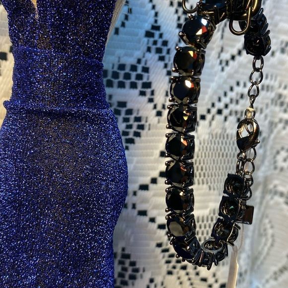 NEW SLEEK GORGEOUS BLACK HEMATITE IMPRESSION BRACELET SPARKLING BLING PARK LANE - Picture 5 of 10